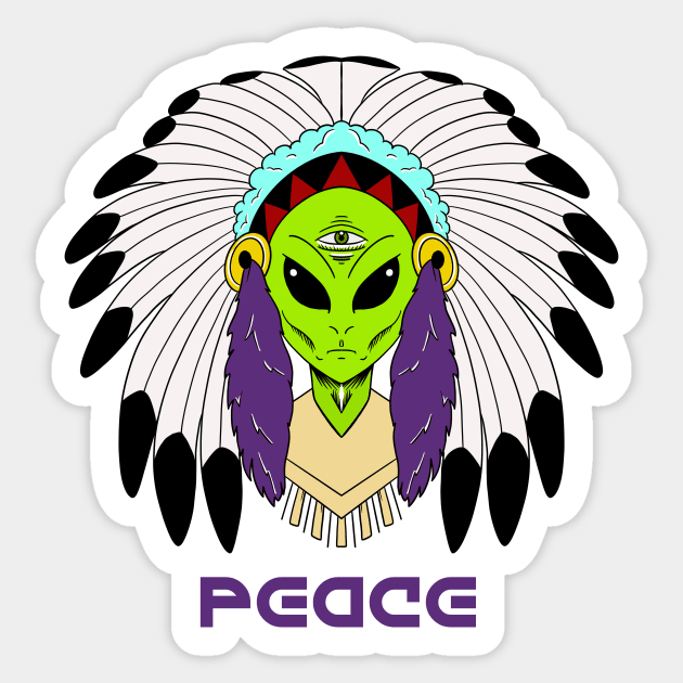 Native Alien Slapper Sticker by Veganchief